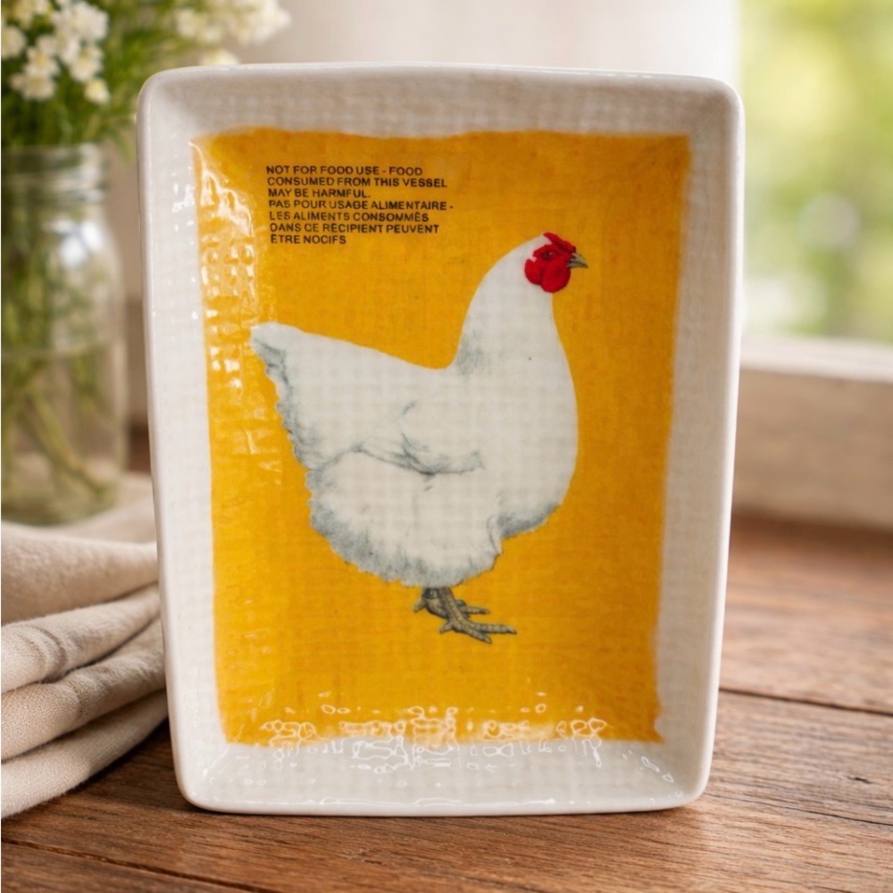Ashland Mini Trinket Dish Tray Chicken Hen Farmhouse Country Decor Yellow NEW